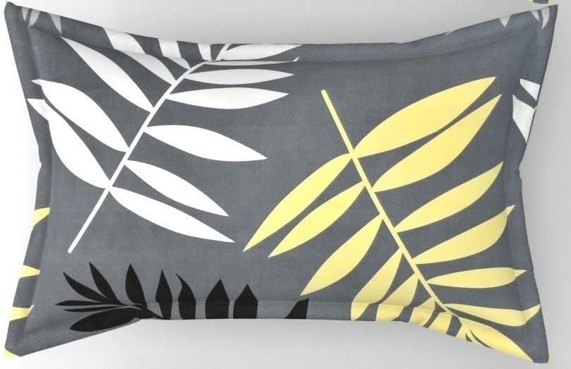Image of King Size Microfibre Decorative Pillow Covers, Navy Blue Multicolour Heart Print-50 cm x 75 cm (2, Grey)