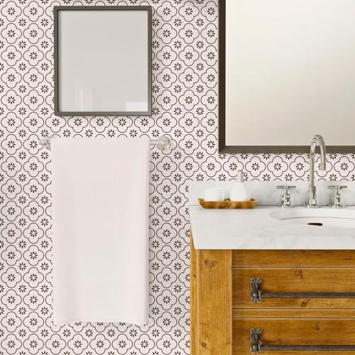Image of Moroccan Tile Stickers | Waterproof Self Adhesive Peel & Stick Tile Decals for Kitchen Backsplash, Bathroom Wall, Floor, Furniture & Glass (4x4 Inch, Design 32)