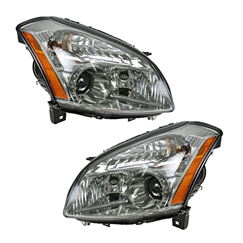 Image of TRQ Headlight Assembly Set NI2502179 NI2503179 | For 2007-2008 Nissan Maxima