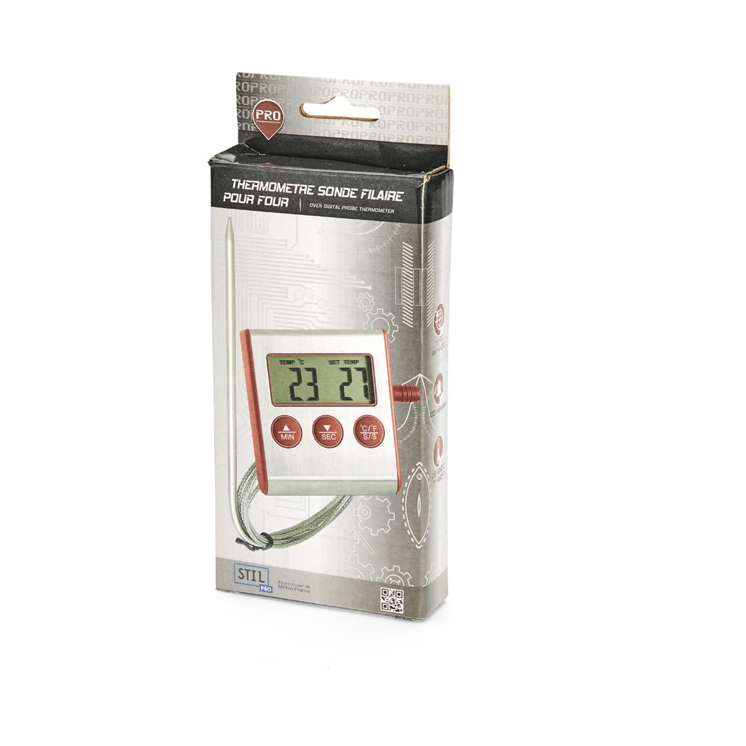 De Buyer, TERMOMETRO DIGITAL CON SONDA-FUNCCION MINUTERÍA,0°C,200°C 10X6CM--4885.00N