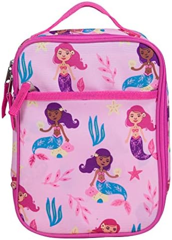 Wildkin Day2Day Kids Lunch Box Bag for Boys & Girls, Perfect for Elementary Lunch Box for Kids, Easy Access Front Pocket, Ideal for Packing Hot or Cold Snacks for School & Travel (Groovy Mermaids)