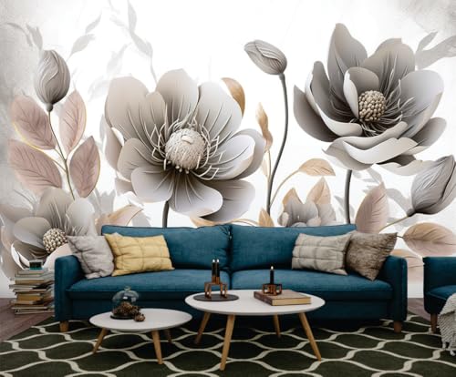 ADR Media Technology 3D Diamond Pattern Floral Wall Mural, Peel & Stick Waterproof Wallpaper, Textured Art Decor for Living Room, Bedroom, TV Wall, 121x40 cm - Image 4