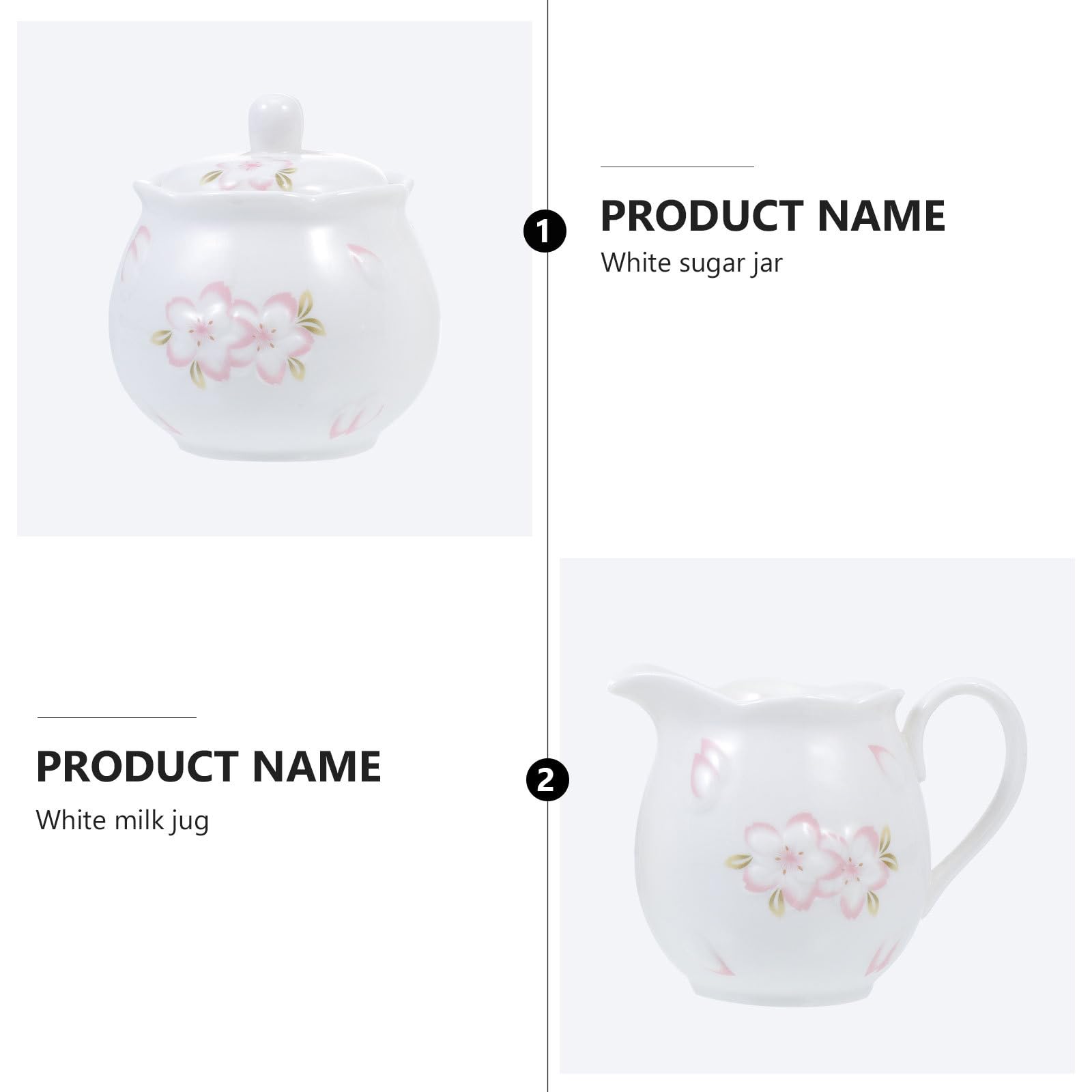 Pot à Lait et Sucrier en Céramique Gaufrée Blanc, 2 Pièces avec Couvercle, Ustensile à Café, Compatible Usage Maison et Restauration, Ensemble de Service Café et Sucre