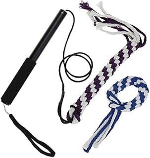 ANG Extendable Dog Flirt Pole,Interactive Dog Teaser Wand with 2 Ropes Toy Outdoor Playing for Chasing, Chewing, Teasing, Training and Exercise Black (S)