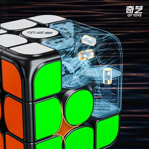 Image of HAWKISTER Qiyi AI Smart Cube 3X3 Speed Cube Magnetic Stickerless, QY 3X3X3 Cube With Bluetooth Intelligent Tracking Of Timed-Motion Steps With App, Black Base, 3+ Years
