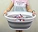 SAMMART 36L (9.5 Gallon) Collapsible 3 Handled Plastic Laundry Basket-Foldable Pop Up Storage Container-Portable Washing Tub-Space Saving Basket/Water Capacity 27L/7.1 Gallon (1, Grey)