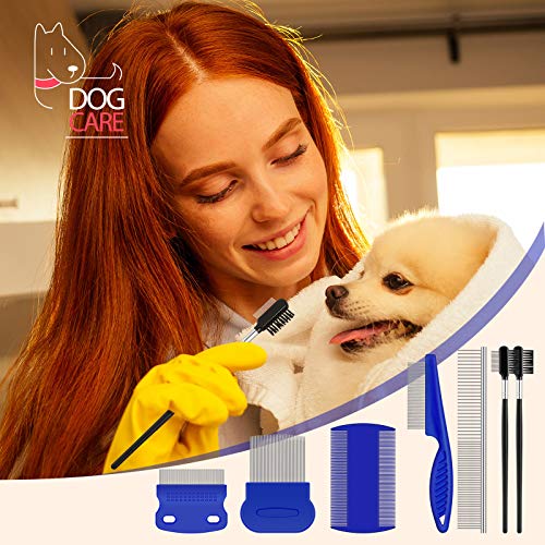 7 Pieces Tear Stain Remover Comb Double-sided Dog Eye Comb Brush Dog Flea Combs Double Head Grooming Comb Multipurpose… - Image 8