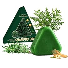 Nature Triangle Usman Grass Shampoo Bar with Leaf Of Oriental Arborvitae, Solid Shampoo Bar with Polygonum Multiflorum & Rosemary for Hair Care,Cleansing & Volumizing Shampoo Bars for Women & Men 120g