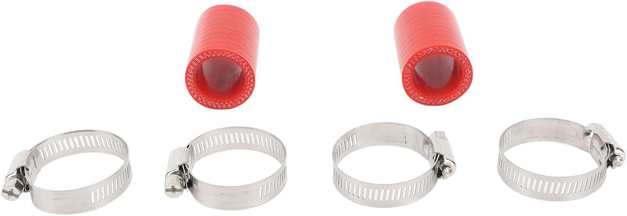Keenso High Temp Pipe Clamps Connector Silicone Exhaust Pipe Clamps Connector 1in 2Pcs for Banshee 1987 to 2006 Joint Connection and Replacement (Red)