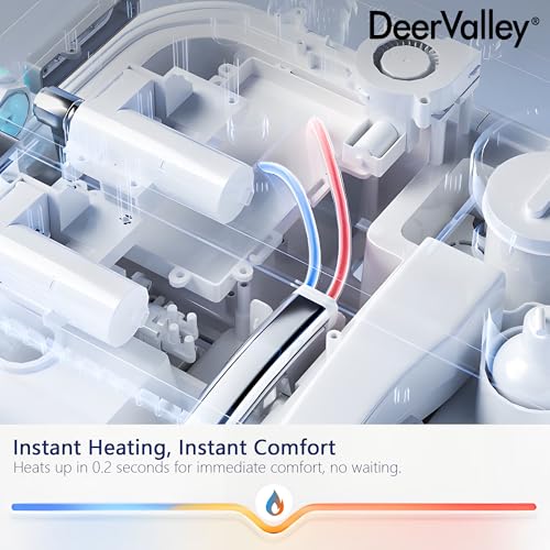 DeerValley Smart Toilet with Bidet Built In, Tankless Toilet with Heated Bidet Seat, Auto Flush, Warm Water & Dryer, Deodorization, and Remote Control