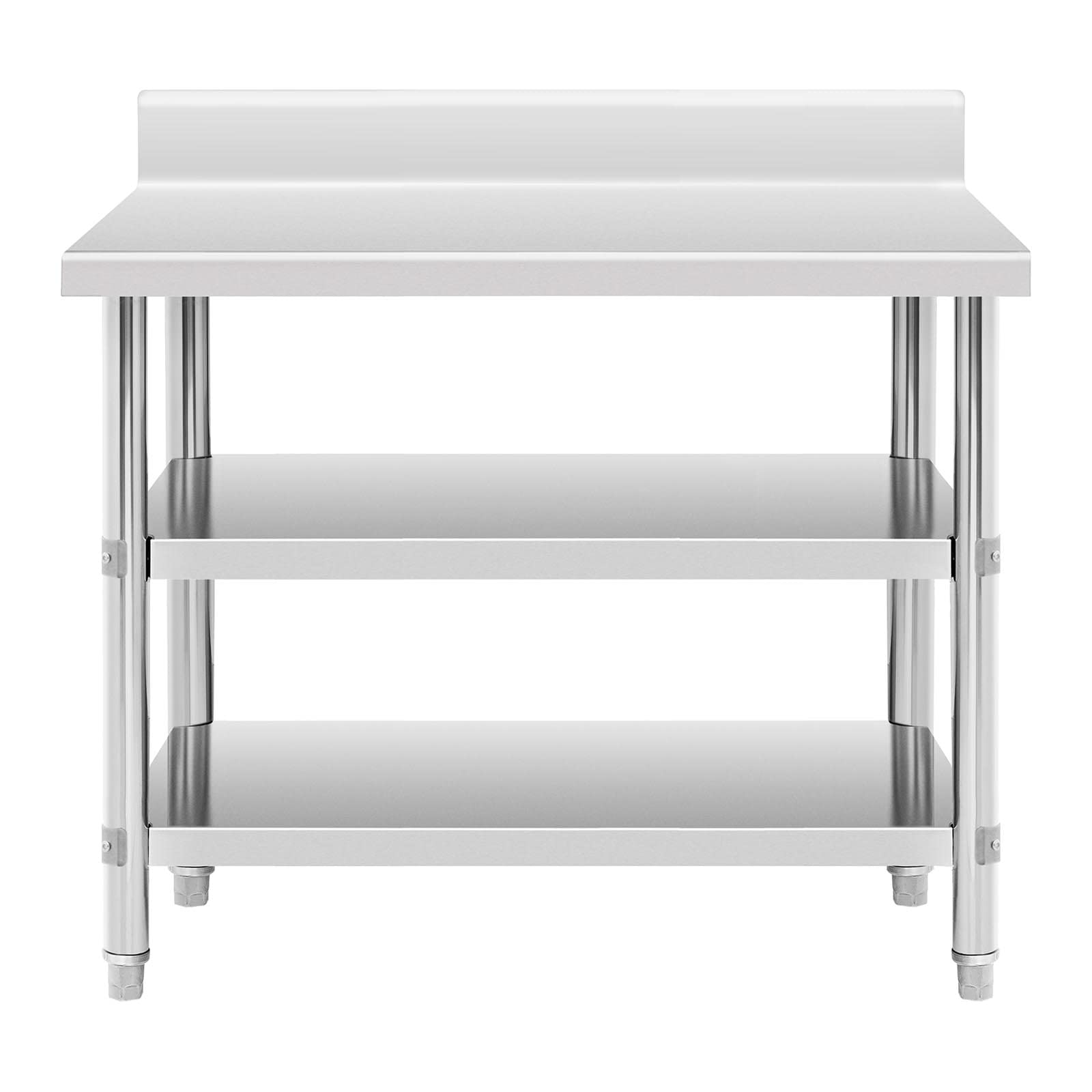 Royal Catering Mesa de acero inoxidable para cocina RCAT-100/60-SPS3SH (Acero inoxidable, Capacidad de carga: 500 kg, 100 x 60 x 16.5 cm)