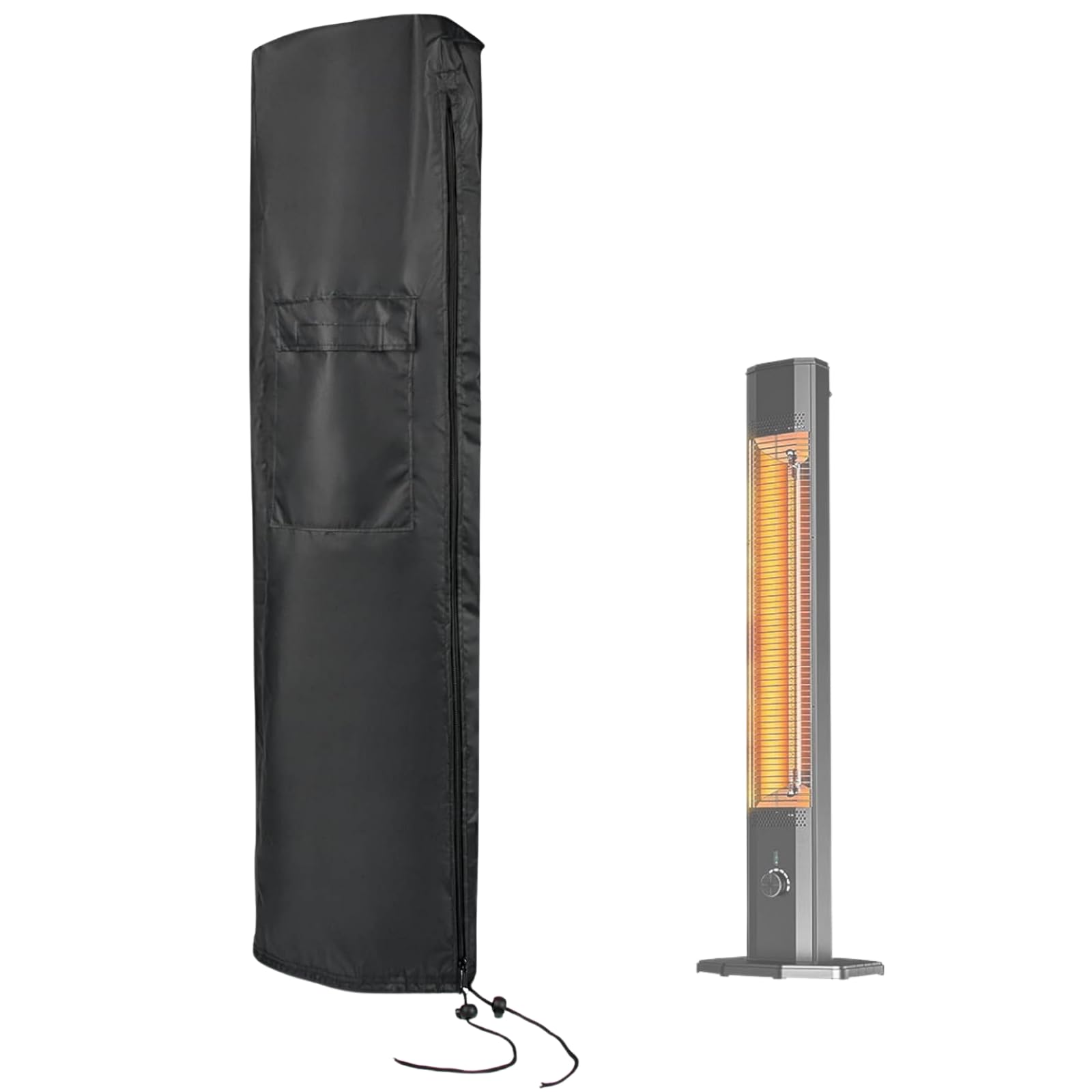 Patio Heater Covers for HAIMMY 42in Heater, Waterproof Outdoor Electric Heater Cover with Zipper Heavy Duty Storage Cover for Patio Outside Home Use - 10.2"Dx12.6"Wx41"H