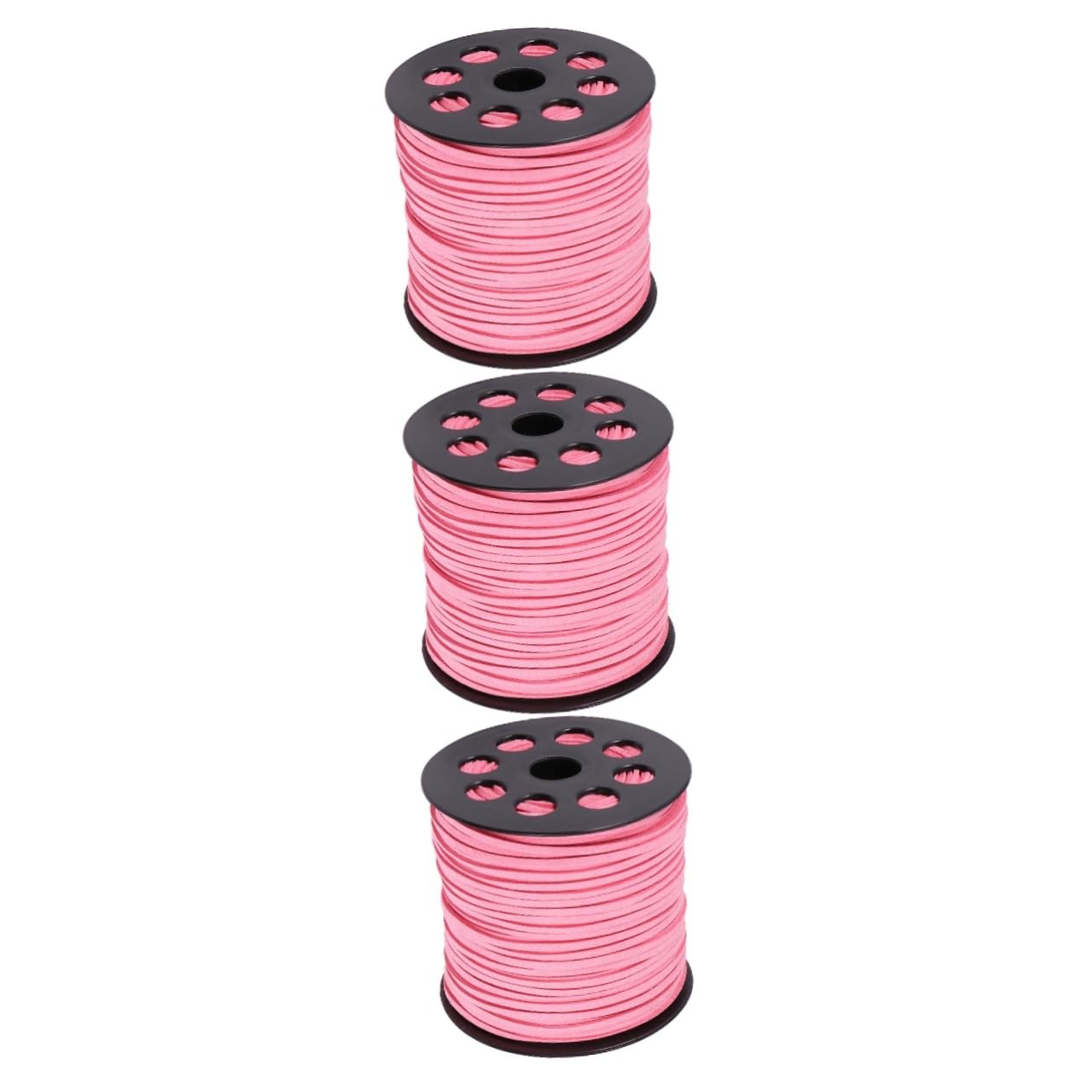 LALAFINA 3rotoli Filo Faux Suede Per Creazioni Di Cordoncino Per Braccialetti e Collane Adatto Per Decorazioni Giocattoli e Moda Rosa Scuro