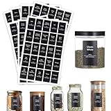 275 etiquetas adhesivas para tarros de especias, color blanco y negro, etiquetas de texto preimpresas, impermeables, rectangulares, etiquetas de despensa para tarros de condimentos, organizador de