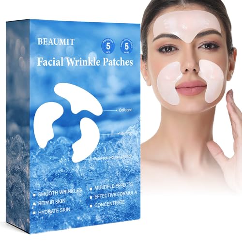 Okela Forehead Wrinkle Patches & Smile Line Patches Overnight, Hydrogel Smoothing Patches Skin Care Gifts for Fine Lines, Deep Line and Firming