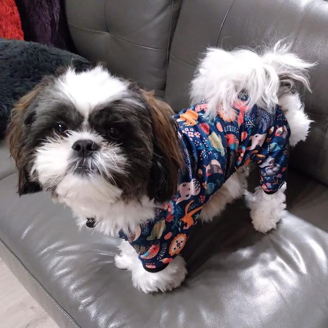 Image of CuteBone Small Dogs Outfit Soft Puppy Onesies Pjs Dog Pajamas Pet Coat Cat Apparel Comfy Doggie Jumpsuit Bodysuit for All Seasons P75L