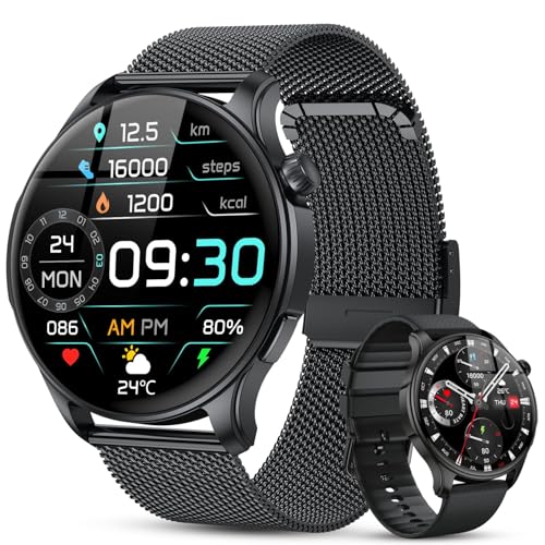 Reloj Inteligente Hombre Mujer Smartwatch con Llamadas: Impermeable Fitness Tracker Bluetooth Digital Smart Watch Podómetro Deportivo Pulsera Actividad Pulsómetro Monitor de Sueño para ios Android