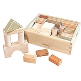 自然に触れて遊ぶ グッドトイ選定商品 オークヴィレッジ 木のおもちゃ 寄木の積み木（木箱入り）