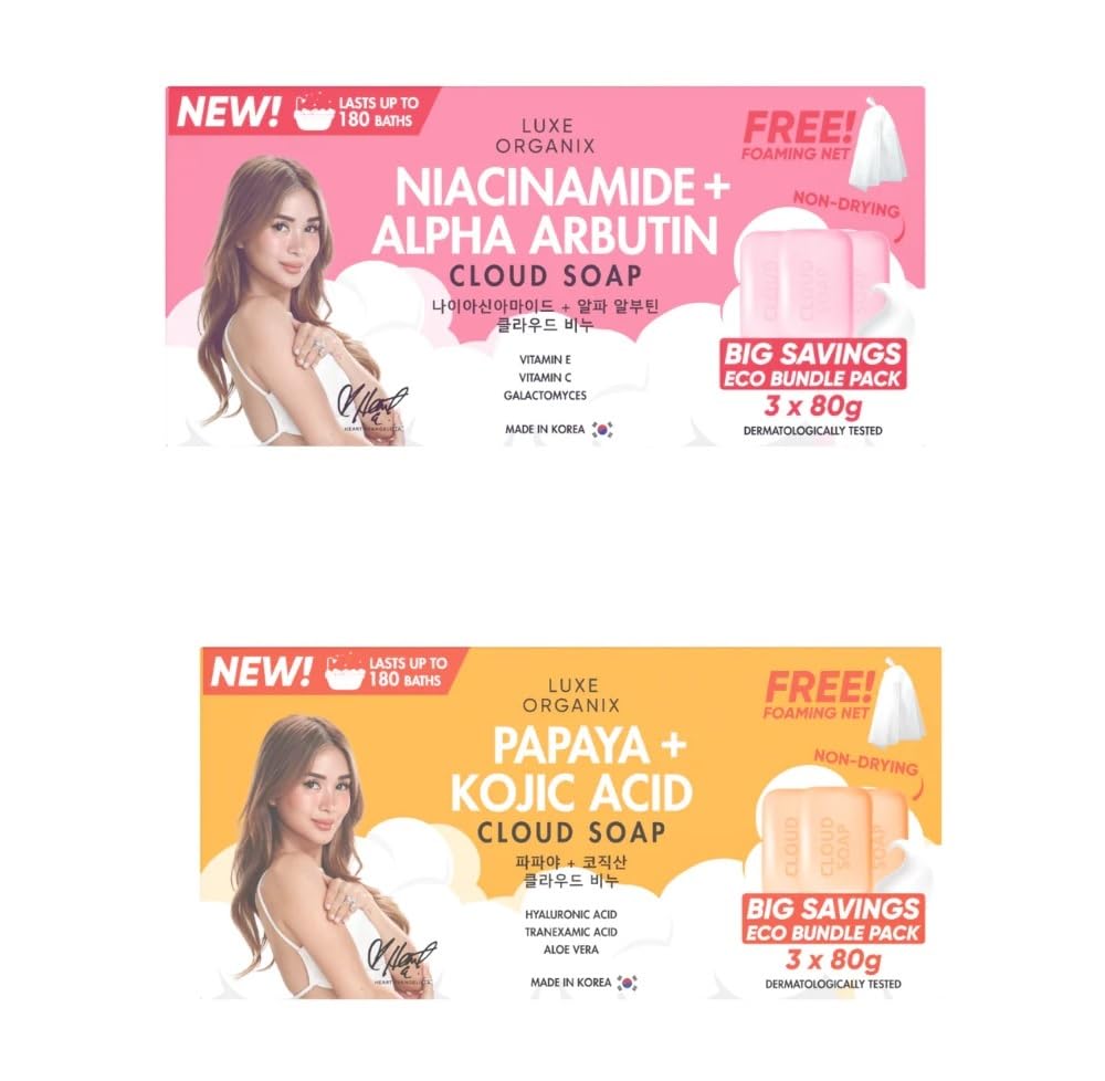 Luxe Organix Cloud Soap Eco Bundle Pack (3 x 80g) (Niacinamide + Alpha Arbutin)