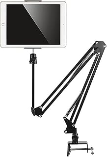 Porta Telefono e Tablet,Supporto Telefono e Tablet Letto per iPad,Supporto per Cellulare Tavolo Letto con Braccio Regolabile e Rotazione di 360°