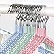 Premium Gummibeschichtete Metall-Kleiderbügel – Strapazierfähig – Platzsparender Organizer Kleiderbügel für Kleiderschränke, Kleiderständer, Stangen, dünn und rutschfest, Chrom (10 STK., Grün)