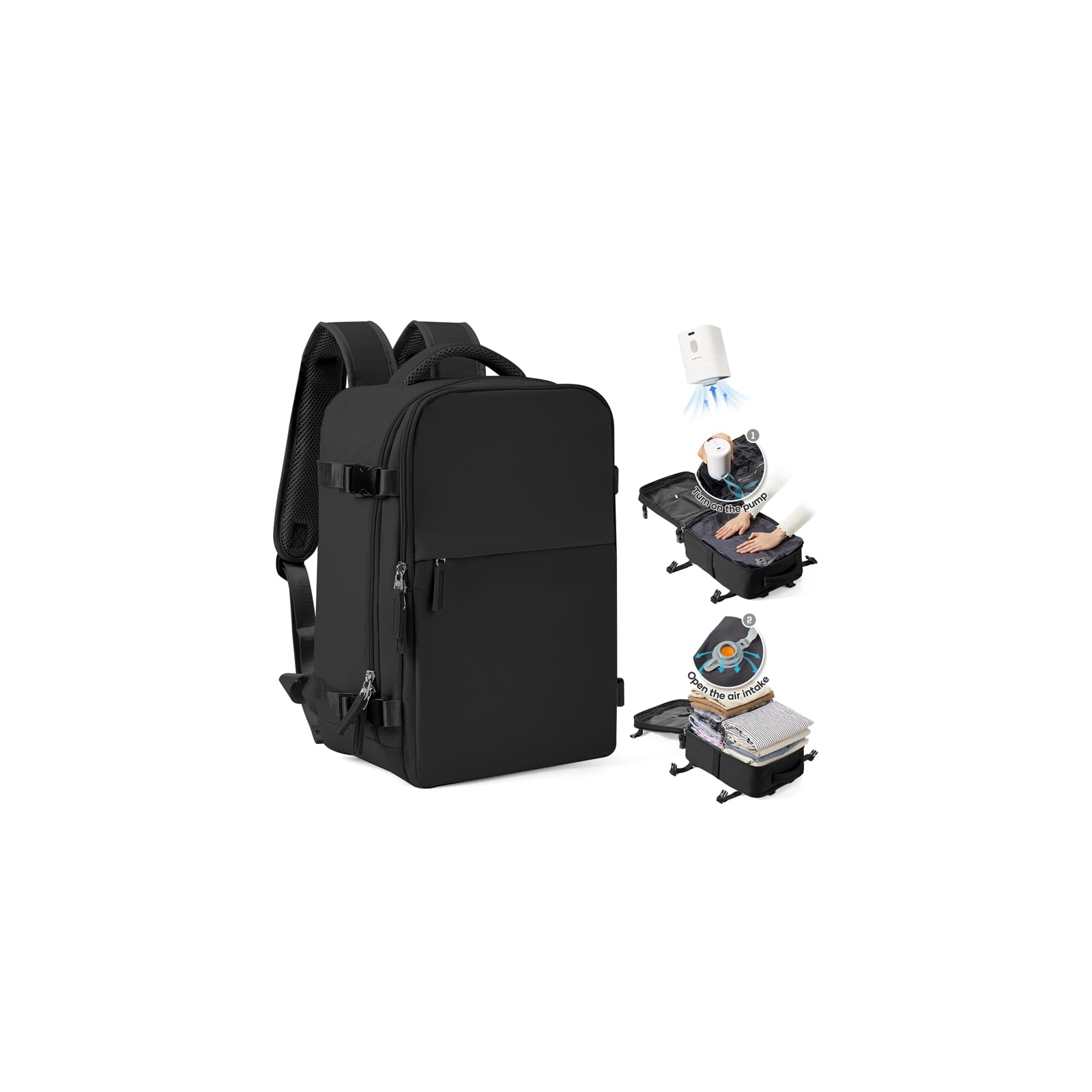 SZLX Zaino Ryanair 40x30x20 Sottovuoto con Pompa Zaino da Viaggio 40x30x20 Wizzair Bagaglio a Mano 40x20x25 Ryanair Donna Borse da Cabina per Easyjet 45x36x20 Uomo Zaino Laptop 14 Pollici Valigia