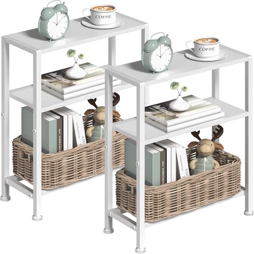 Homedawn Narrow Side Table Set of 2 for Small Space,