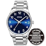 CIVO Orologio Uomo Acciaio Inossidabile: Analogico Quarzo Moda Orologi - Impermeabile Sportivo Facile Lettura con Grande Numeri Blu