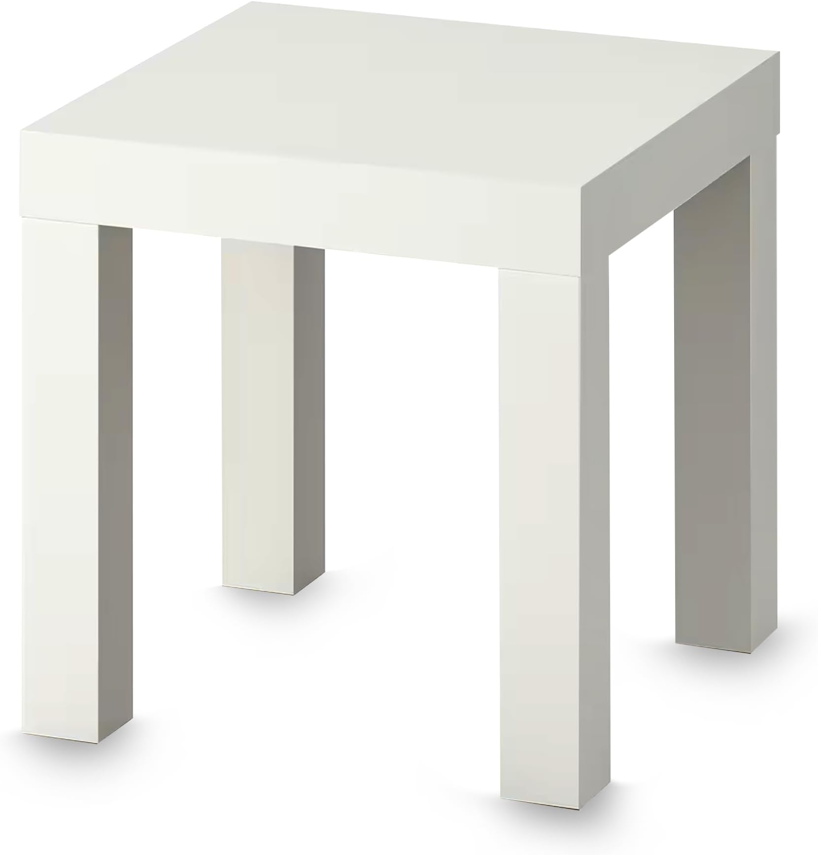 Classic Design Side Table - Light Weight, Small Square, 35x35 CM (White) For Office & Living Room