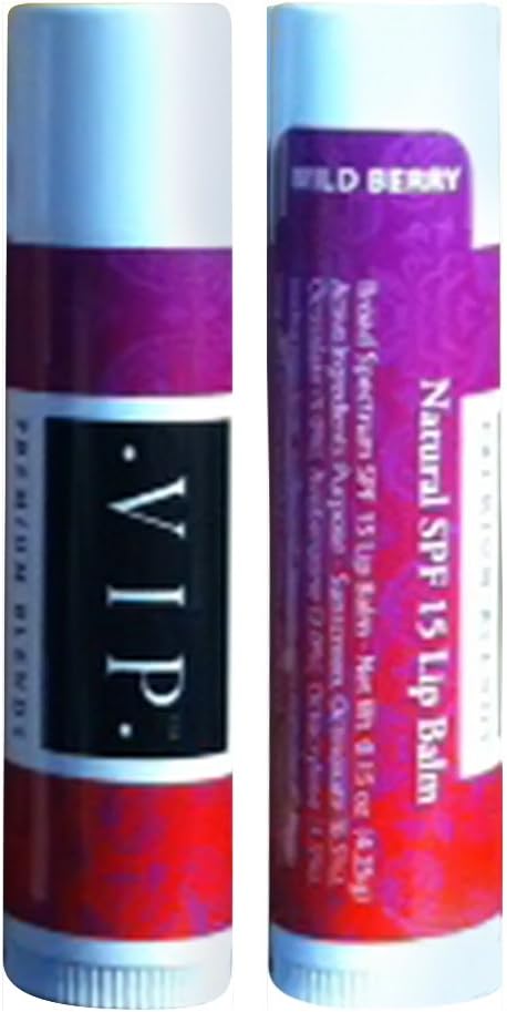 VIP - "Wild Berry" 2 pack - Sealed All Natural SPF 15 Lip Balm - 5 STAR RATED