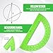 EBOOT Student Geometry Math Set, Drawing Compass and 6 Inch Swing Arm Protractor 180 Degree Math Protractor(Green)