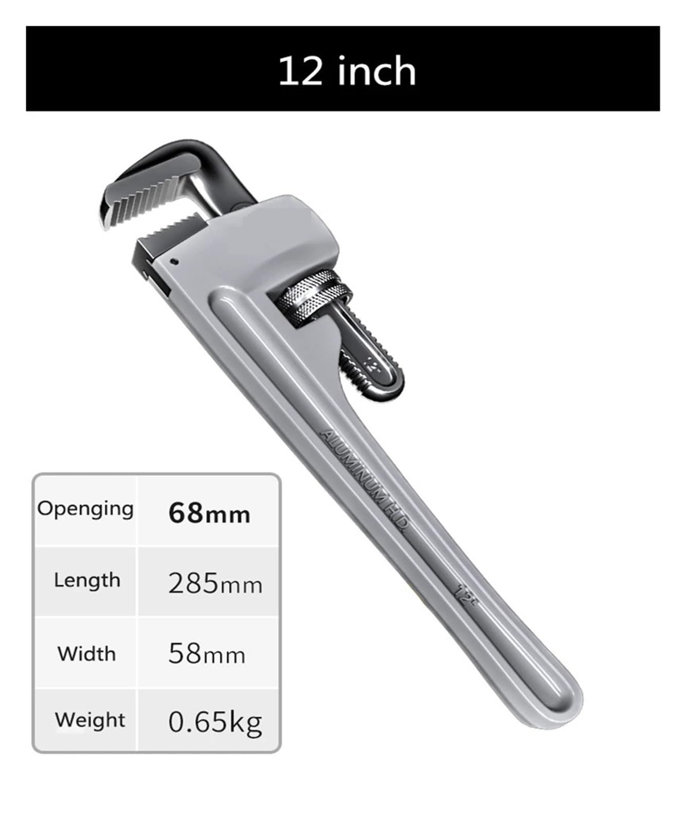 Klucz do rur aluminiowy klucz do rur klasy przemysłowej domowy uniwersalny klucz szybki dwufunkcyjny wielofunkcyjny hydrauliczny duży klucz do rur (35 cm)