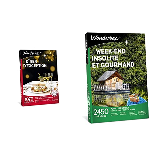 Wonderbox - Coffret cadeau - DÎNER D'EXCEPTION - plus de 1.000 restaurants gastronomiques renommés & Coffret Cadeau - WEEK END INSOLITE ET GOURMAND, taille unique Cover