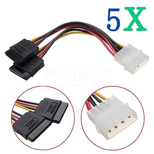 PassBeauty 5X 4Pin IDE Molex To ATA SATA Y Splitter Hard Drive Adapter Power Cable