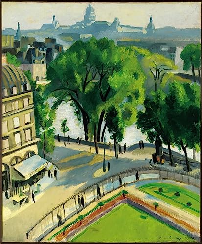 Affiche Robert Delaunay Vue du quai du Louvre, grand tableau décoration murale 60x90