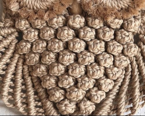 Image of tms Bohemian Owl Macrame Wall Hanging - 12 x 23 Inch - Handcrafted Boho Home Decor with Natural Elements - Boho Chic Accent for Home, Office, or Living Room (Beige)