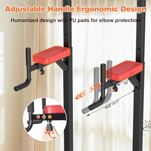 RELIFE REBUILD YOUR LIFE Power Tower Pull Up Bar Station Workout Dip Station for Home Gym Strength Training Fitness Equipment