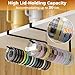 Quehun 2 PCS Tumbler Lid Organizers, Ample Lid Capacity Up to 30 Lids, No Adhesive No Drill Yeti Lid Organizer Holder Inside Cabinet, Space-Saving Stanley Tumbler Cup Lid Holder Organizer for Kitchen