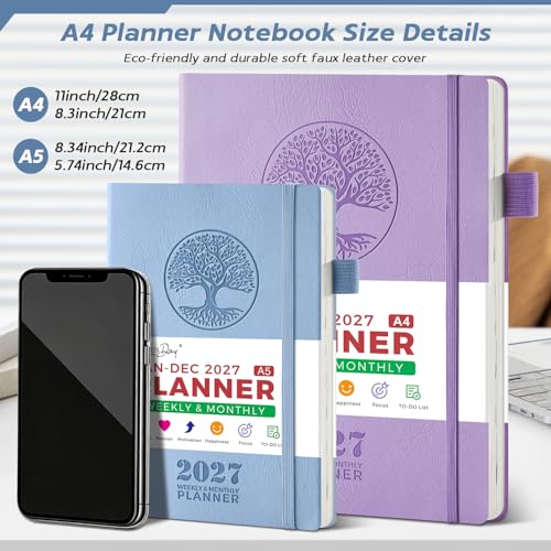 2027 Calendar Year Planner, 8.5" X 11" Soft Cover Planner Weekly & Monthly, Jan 2027 - Dec 2027, A4 Large Appointment Book with 4 Planning Stickers, Month Tabs, Inner Pocket, 5.7" x 8.3", Pink - Image 6