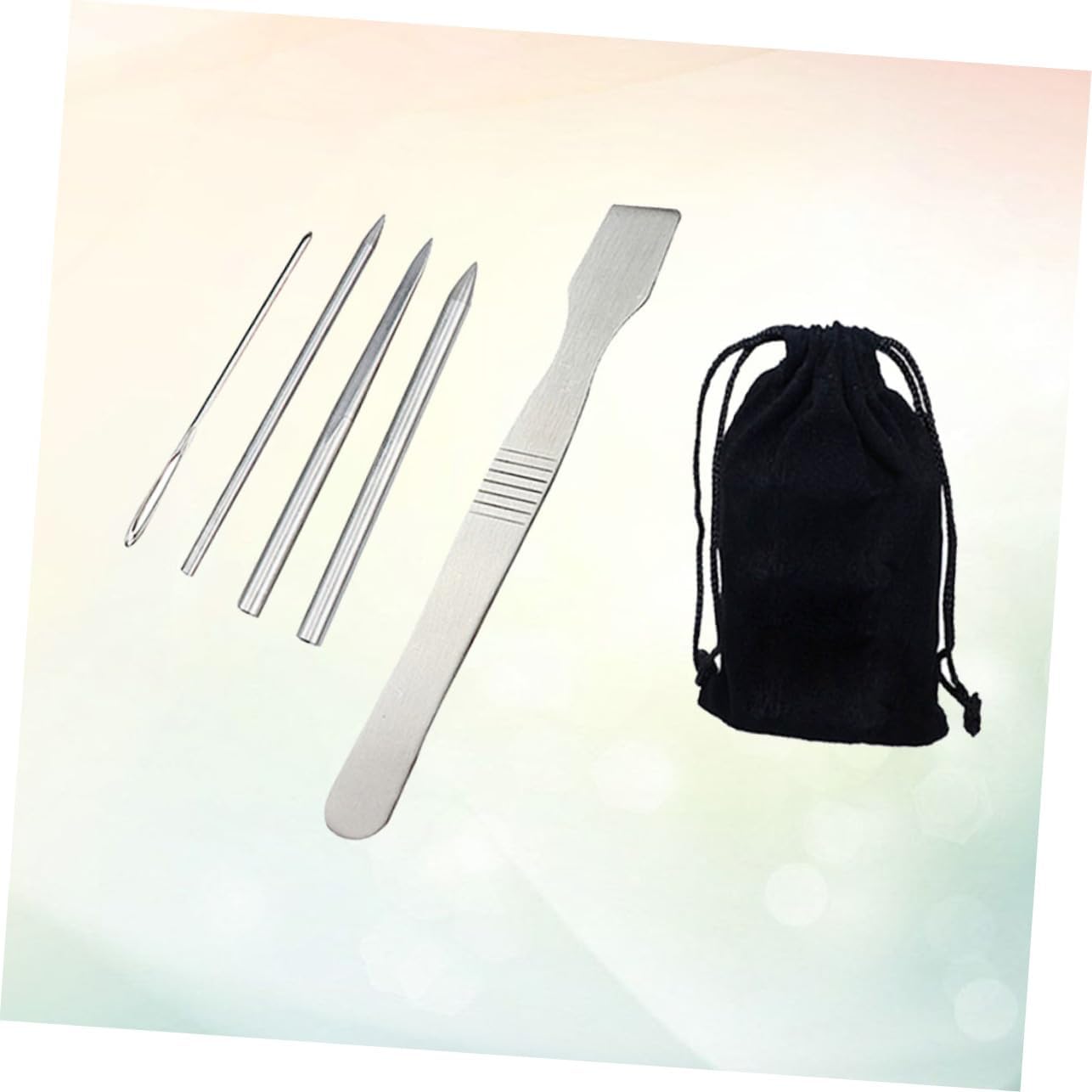 Hohopeti Lacing Needles Set 5pcs Stainless Steel Needles and Thread Kit Ideal for DIY Jewelry and Crafts