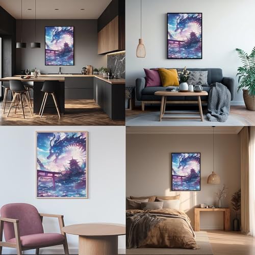 Puzzle de 1000 pièces pour Adolescents Univers des Dragons Japonais Jeu de réflexion pour des Moments de détente et de Divertissement (38x26cm) – vue 4