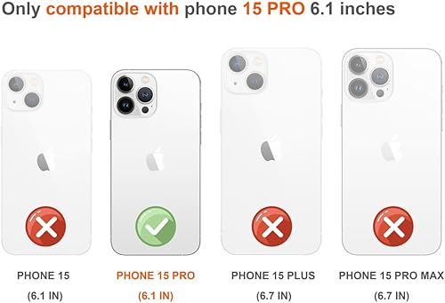 Miniatura 2 de Funda para iPhone 15 Pro con diseño floral, bonita funda transparente con diseño, femenino para mujeres y niñas, funda transparente floral