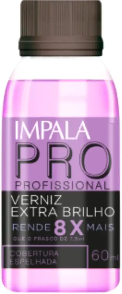 Esmalte Base Verniz para Unhas Impala Pro Profissional Extra Brilho Cobertura Espelhada 60ml