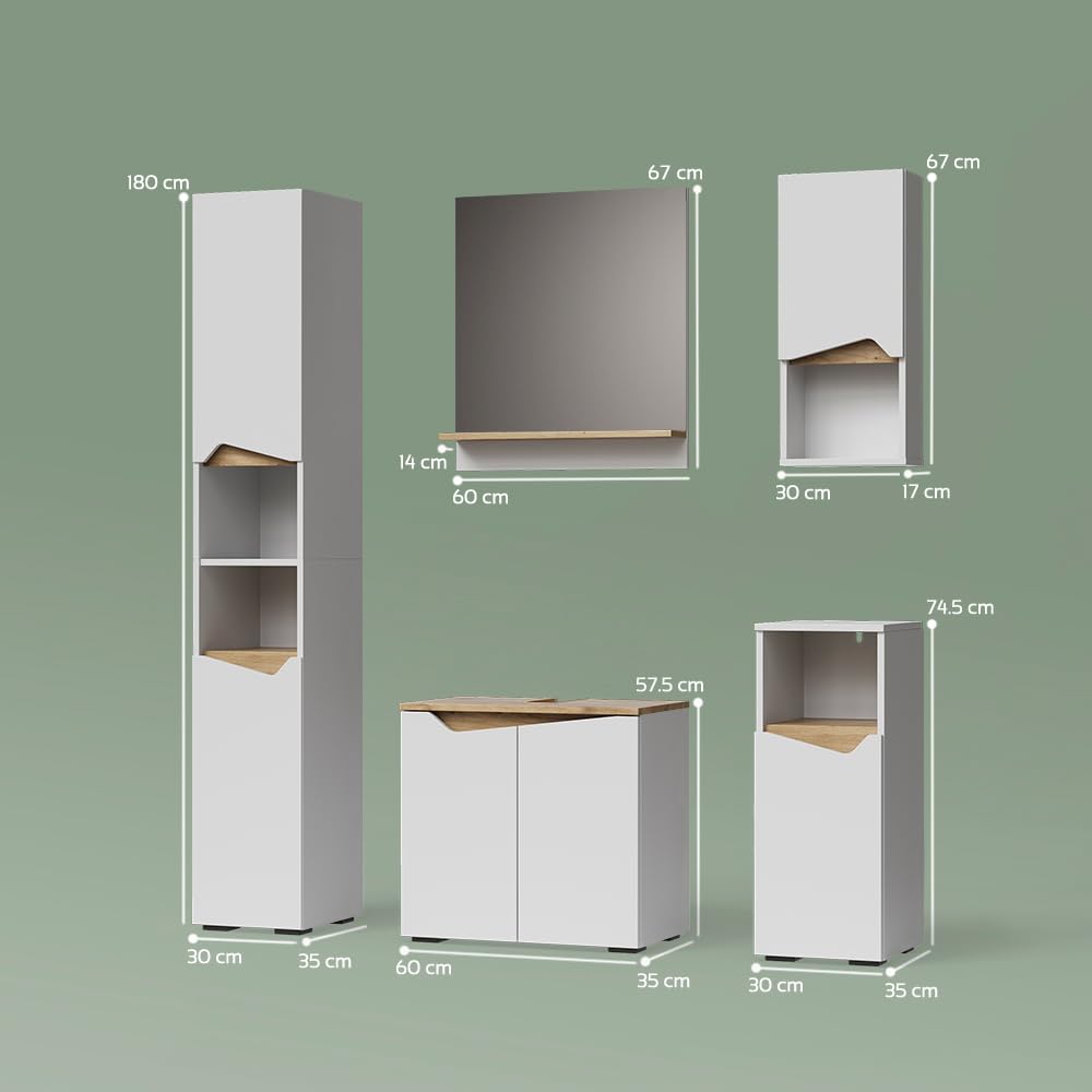 Livinity Conjunto de Muebles de baño Timavo, Blanco 60 cm