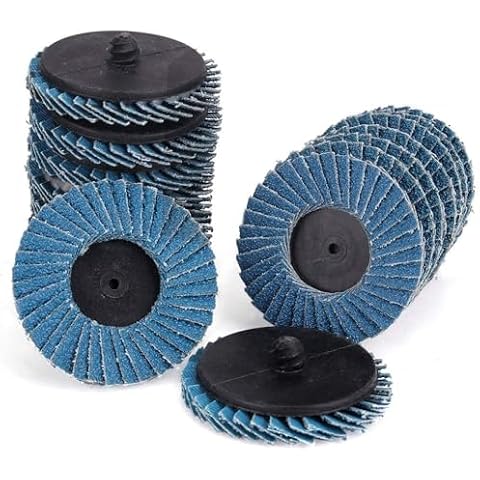 Titoe 24 PCS Flap Disc(60 Grits)，2 Inch T27 Fused Zirconia Alumina Flat Flap Disc，Grinding Sanding Sandpaper Wheels with 1/4 inch Holder Cover