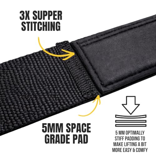 Image of Muscleape Weight Lifting Straps with Padded Wrist Support for Men & Women, Deadlift Straps for Gym, Grip Support Straps for Weightlifting, Pull Ups,Rows & Strength Training. (Black)