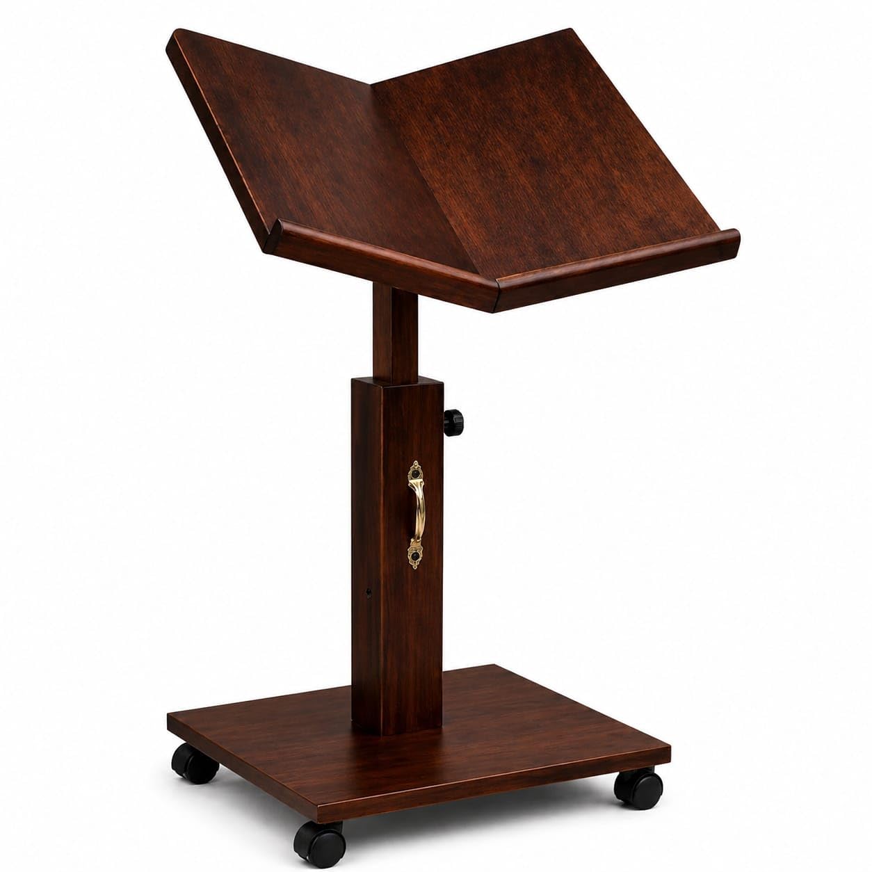 Adjustable Wooden Quran Stand with Wheels | Premium Rehal for Quran Reading | Height Adjustable Book Holder for Namaz, Islamic Study & Prayer-image-16