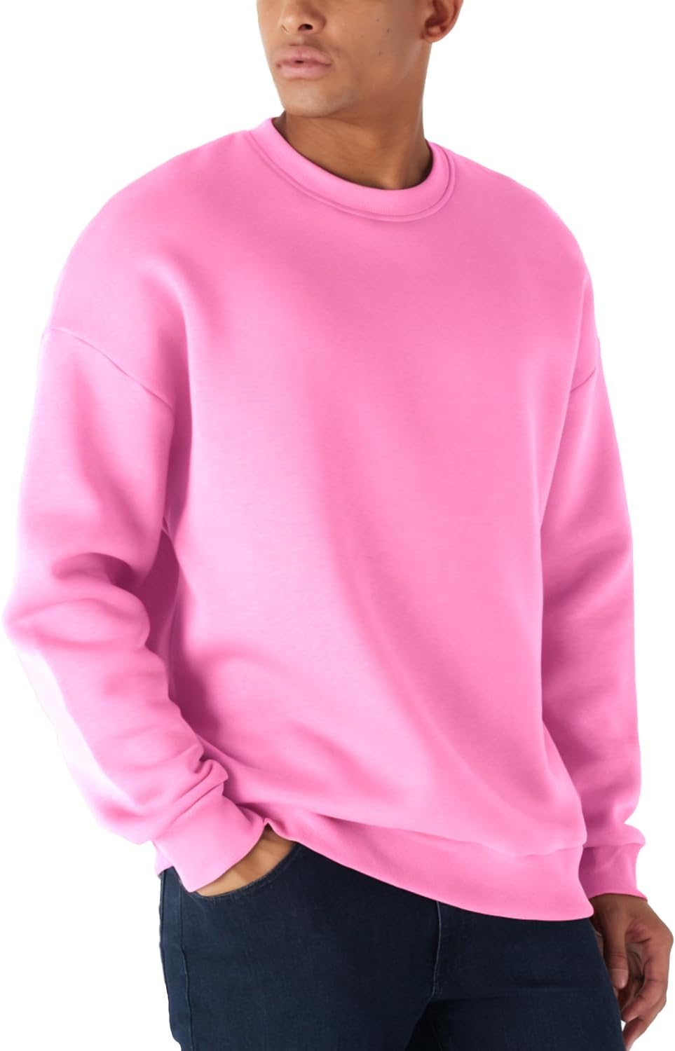 JIHUILAI Men's Crewneck Sweatshirt Plain Sweatshirts Athletic Workout Sweat Shirts Soft Long Sleeve Pullover Shirt - Image 5