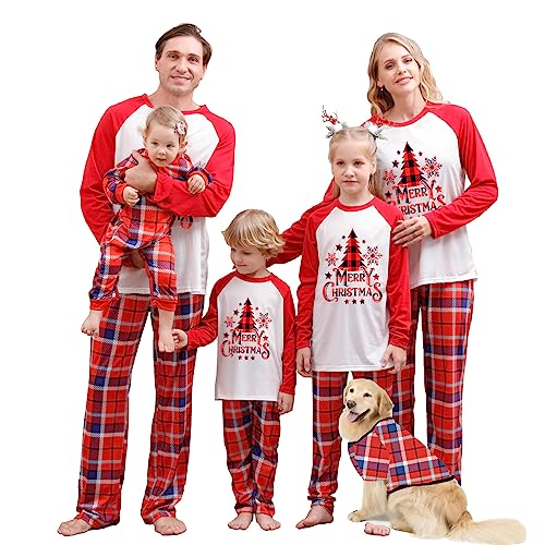WephuPSho Family Christmas Pjs Matching Sets Baby Christmas Matching Jammies for Adults and Kids Holiday Xmas Sleepwear Set