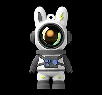 Pen drive USB Space Outerspace Astronaut Coelho Coelho, 64 GB, design de chaveiro portátil. Marca THE SMART WORKER (preto)